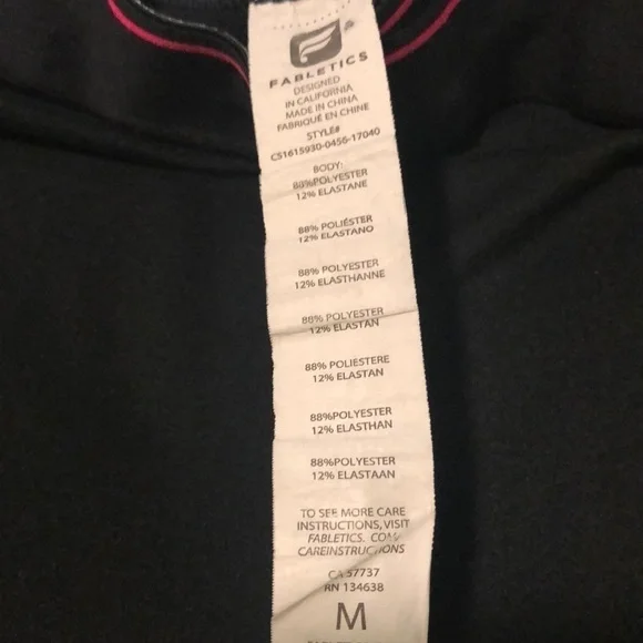 Fabletics black Capri leggings with stripe - Picture 2 of 6